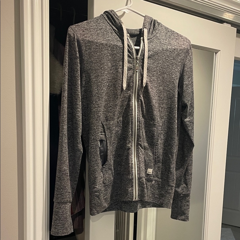 Vuori Charcoal Zip-Up Hoodie, size Small